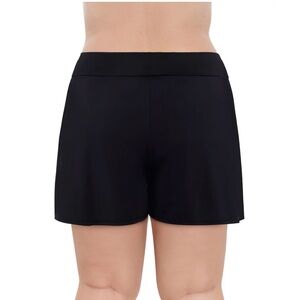 NWT Beautikini Women's Black  swim shorts side cut comfy stretchy waist